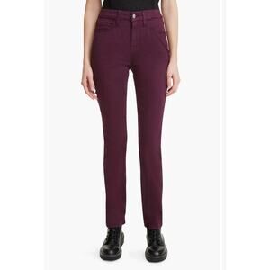 JEN7 by 7 For All Mankind Sateen Slim Straight Leg Jeans Plum Purple 14 NWOT